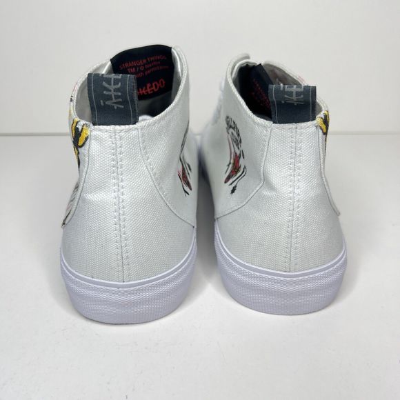 Stranger Things Hellfire Club Mens US 10 Akedo White High Top Shoes Sneakers NEW - Picture 5 of 8